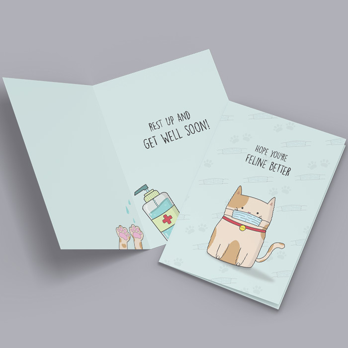 Greeting card with cat